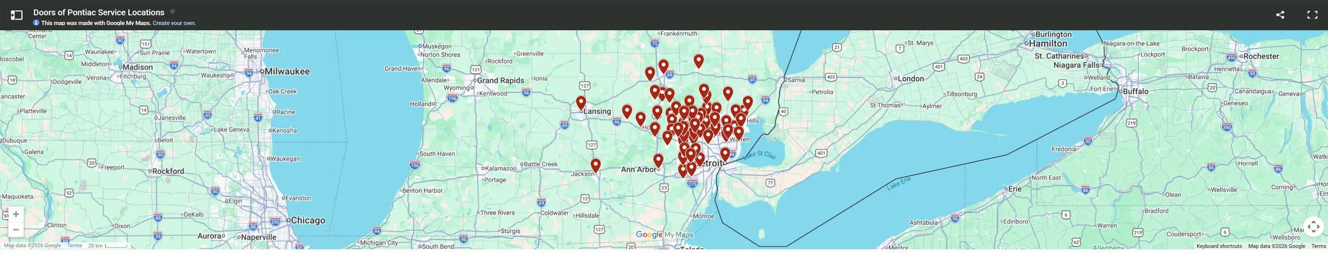 Doors of Pontiac service locations across Southeast Michigan