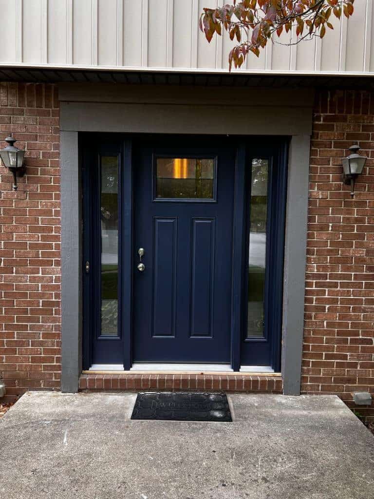 Blue Front Door with Sidelights 1
